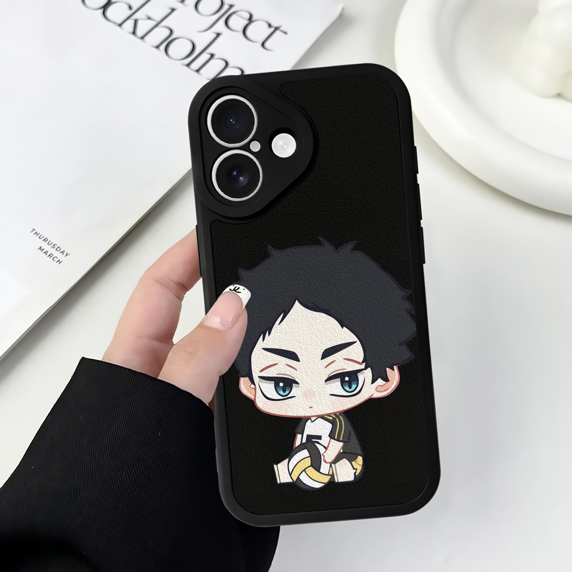 （画像用） ハイキュー!! Haikyu!! 【iPhone 16シリーズ対応】シリコンスマホケース（レザー調） 材質：シリコン